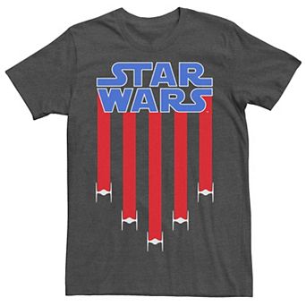 Men's Star Wars Fighter Jets Star Bangled Banner July 4th Tee