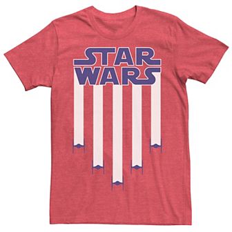 Men's Star Wars Fighter Jets Star Bangled Banner July 4th Tee