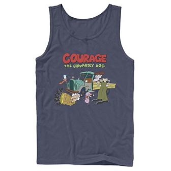 Men's Courage The Cowardly Dog Scene Logo Tank Top