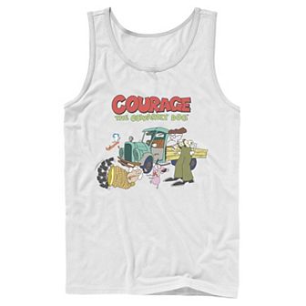 Men's Courage The Cowardly Dog Scene Logo Tank Top