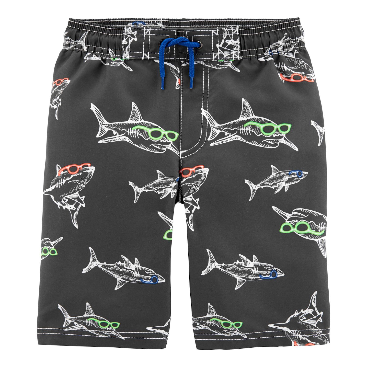 boy shark swim trunks