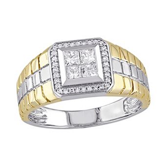 Men's Stella Grace Two Tone 10k Gold 1/2 Carat T.W. Diamond Ring