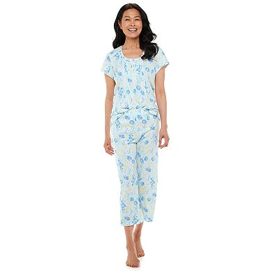 Women's Miss Elaine Essentials Soft Interlock Print Capri Pajama Set