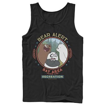 Men's Cartoon Network We Bare Bears Bay Area Bear Alert Circle Tank Top