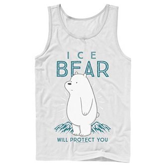 Men's Cartoon Network We Bare Bears Ice Bear Will Protect You Tank Top