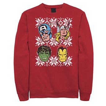 Men's Marvel Thor Hulk Retro Christmas Fleece