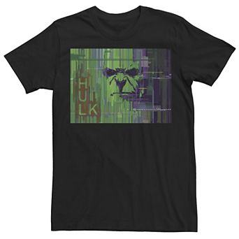 Men's Marvel The Hulk Glitched Poster Tee
