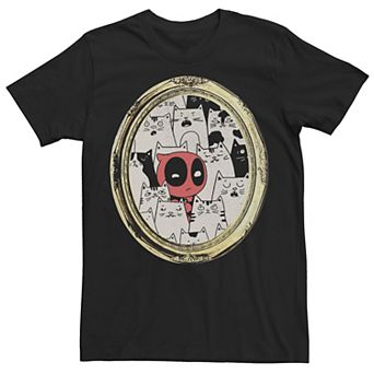 Men's Marvel Deadpool Cats Framed Portrait Tee