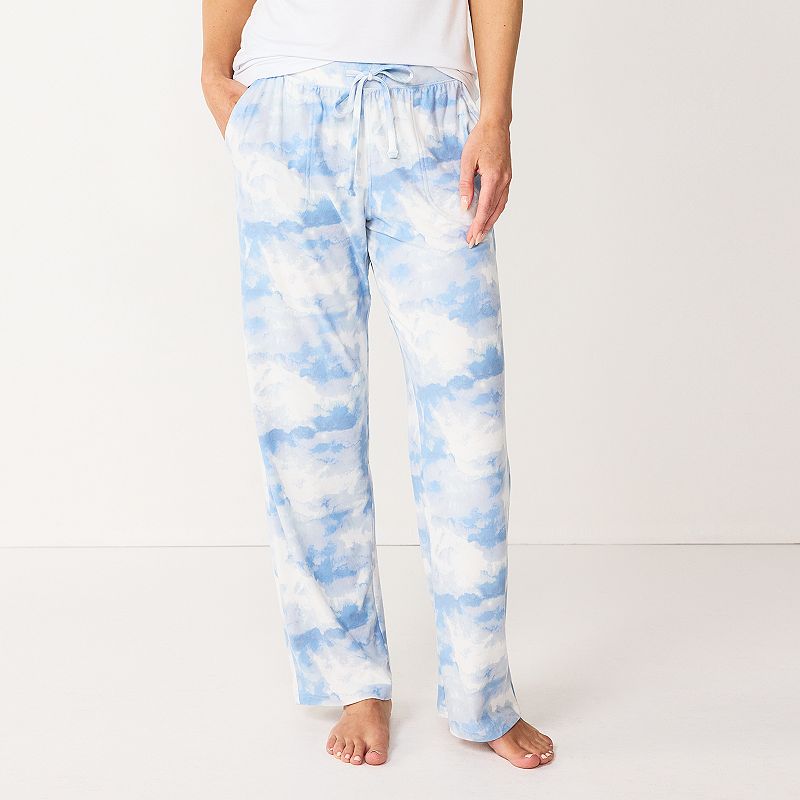Womens Sonoma Goods For Life Cozy Pajama Pants, Size: Medium Short, Blue