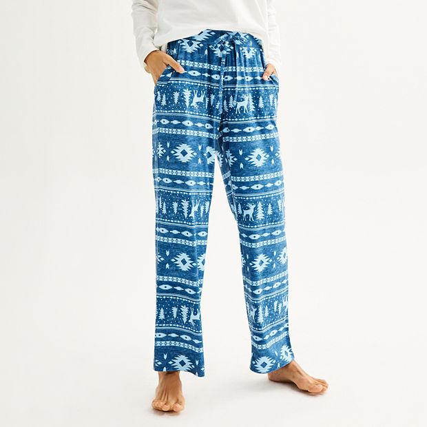Fair Isle Women's Tee and Leggings Pajama Separates - Little Blue