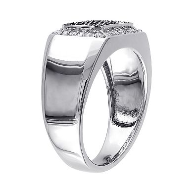 Men's Stella Grace Sterling Silver Black Spinel & White Sapphire Ring
