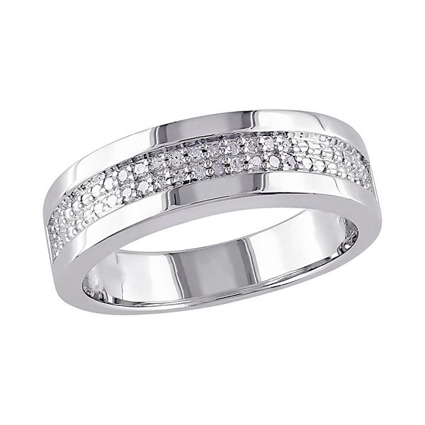 Men's Stella Grace Sterling Silver 1/10 Carat T.W. Diamond Ring