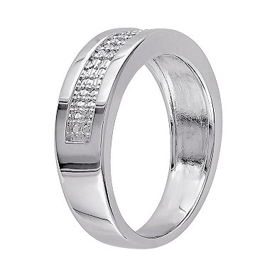 Men's Stella Grace Sterling Silver 1/10 Carat T.W. Diamond Ring