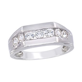 Men's Stella Grace Sterling Silver Lab-Created White Sapphire Ring