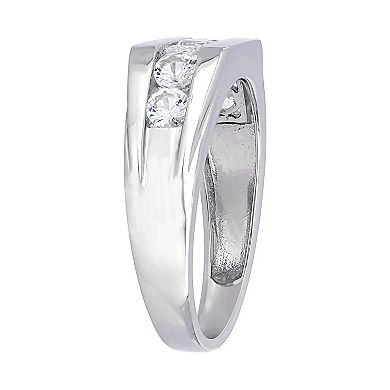 Men's Stella Grace Sterling Silver Lab-Created White Sapphire Ring