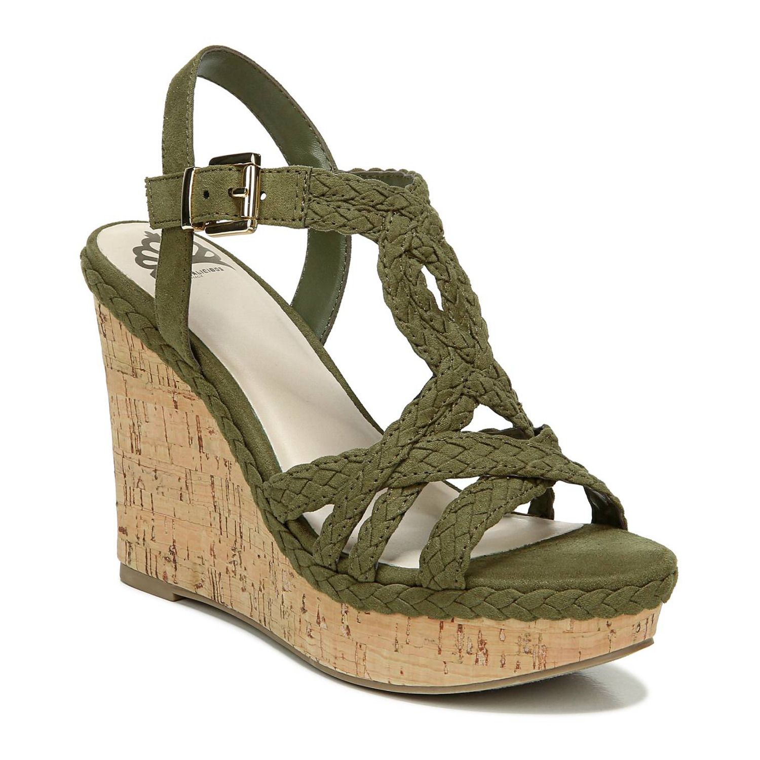 womens green wedge sandals