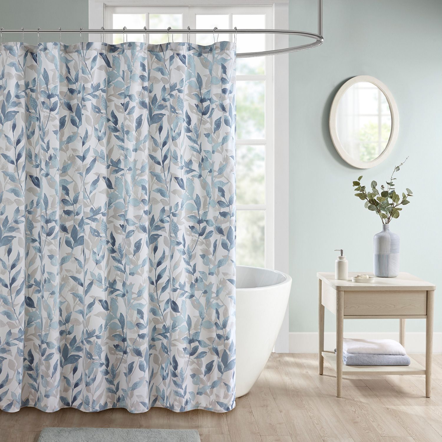 Madison Park Saben Shower Curtain - Watercolor Print Modern Bathroom Decor, 72x72 Inches - View #2