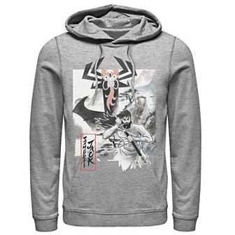 Men's Cartoon Network Samurai Jack Aku Water Color Paint Sketch Hoodie