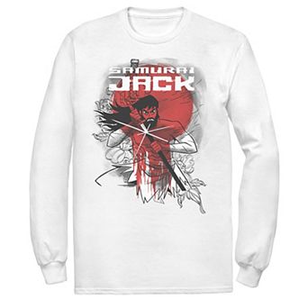 Men's Cartoon Network Samurai Jack Wounded Warrior Fights Again Long Sleeve Tee