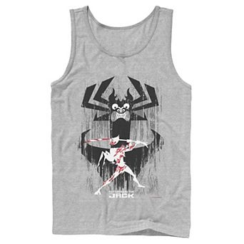Men's Cartoon Network Samurai Jack Aku Sword Fight Splatter Tank Top