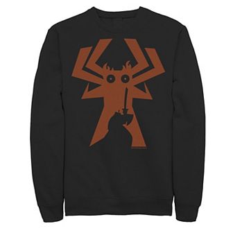 Men's Cartoon Network Samurai Jack Faces Aku Silhouette Fleece