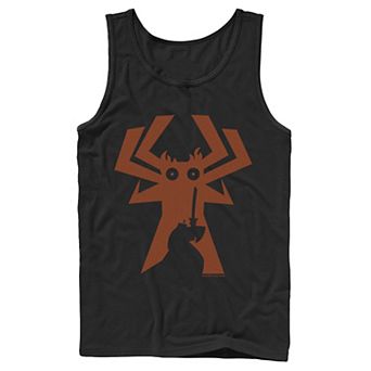 Men's Cartoon Network Samurai Jack Faces Aku Silhouette Tank Top