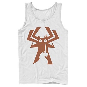 Men's Cartoon Network Samurai Jack Faces Aku Silhouette Tank Top