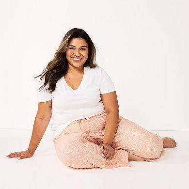 Plus Size Sonoma Goods For Life® Peached Jersey Pajama Pants