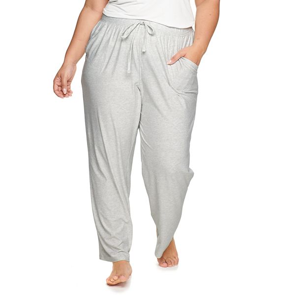 Plus Size Sonoma Goods For Life® Knit Pajama Pants - Ash Heather (2X)