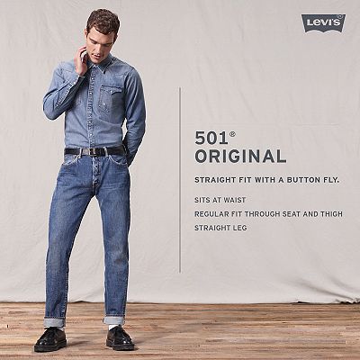 Mens levi's 501 original fit stretch jeans online