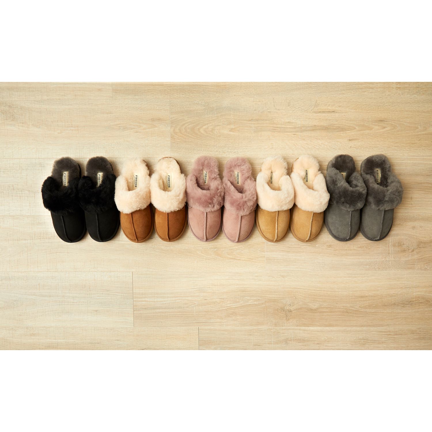 dearfoams women's fireside water resistant sydney shearling scuff slipper