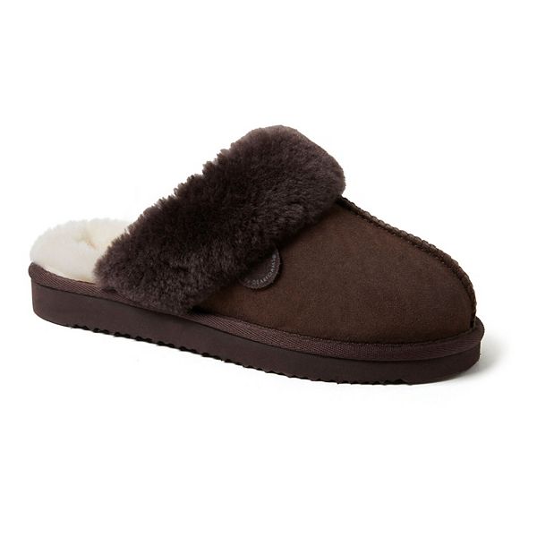 Fireside by Dearfoams Sydney Scuff Women's Slippers - Brown (9.5 MED)