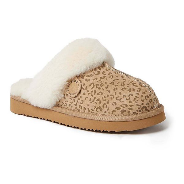 Fireside by Dearfoams Sydney Scuff Women's Slippers - Leopard (7 WIDE)