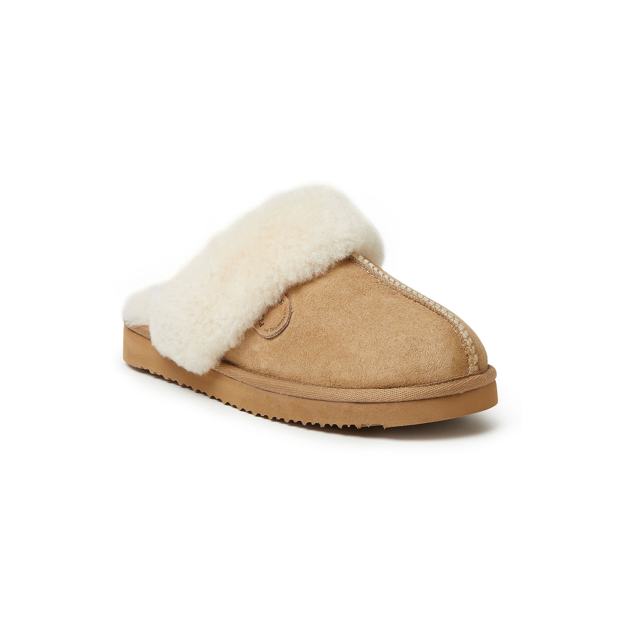Fireside by Dearfoams Sydney Scuff Womens Slippers, Size: 6.5 Medium, Brow