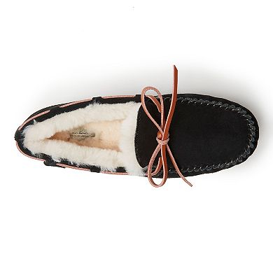 Fireside by Dearfoams Victoria Genuine Shearling Lace Women's Moccasin Slippers