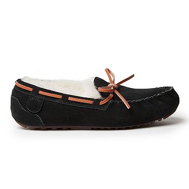 Fireside by Dearfoams Victoria Genuine Shearling Lace Women's Moccasin Slippers