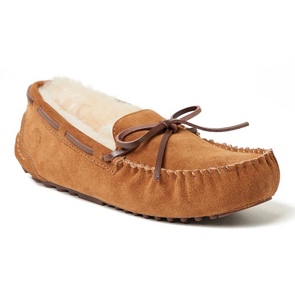 Ecupper Women’s Slipper Suede Faux Fur Lined Indoor/Outdoor Moccasins ...