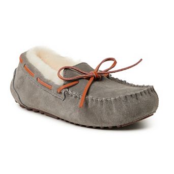 Fireside by Dearfoams Victoria Genuine Shearling Lace Women's Moccasin Slippers