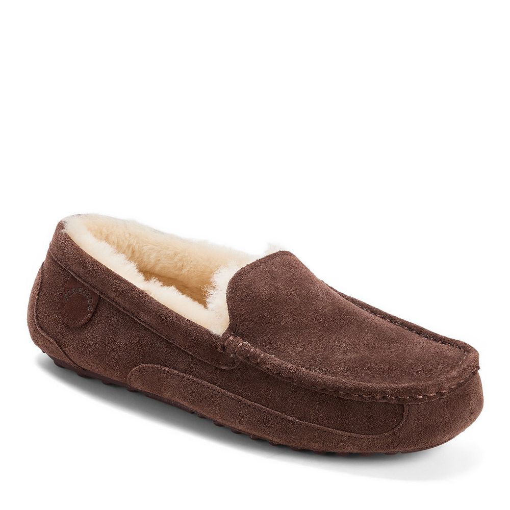 NEW ! Men Fireside by Dearfoams  Genuine Shearling Moccasin Slipper Brown US 12 Men main image 3