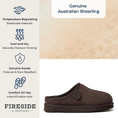 Men's Fireside by Dearfoams Grafton Genuine Shearling Clog Slippers