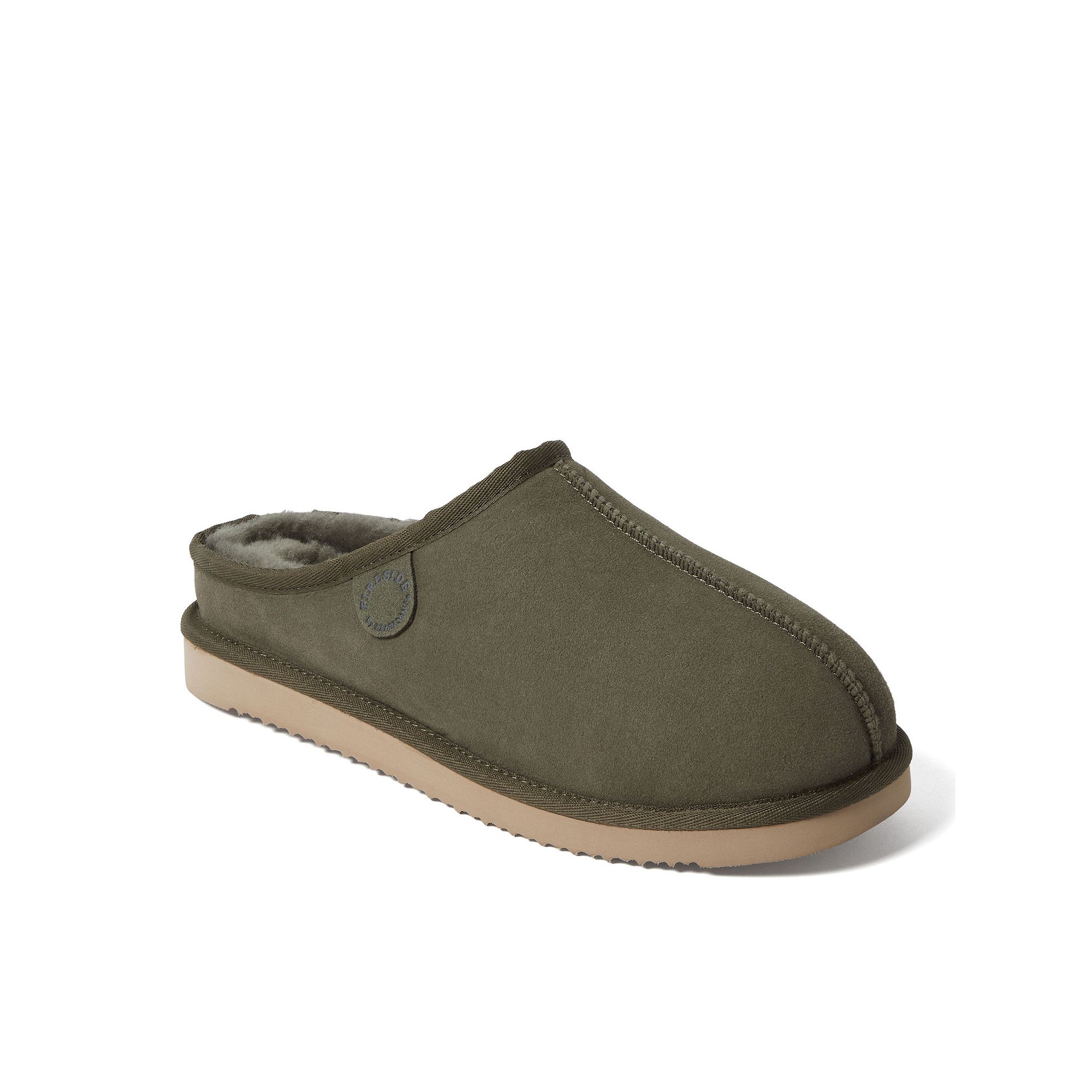 Mens Fireside by Dearfoams Grafton Genuine Shearling Clog Slippers, Size: 