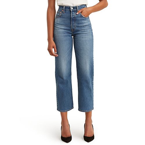 levi's high waisted straight jeans
