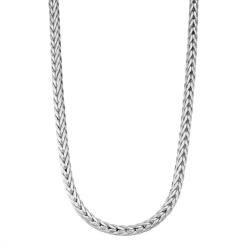 Sterling Silver Wheat Chain Necklace - 24-in. - Men