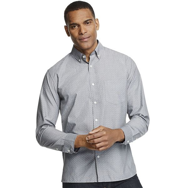 Men's Van Heusen Never Tuck Slim-Fit Poplin Chambray Button-Down Shirt