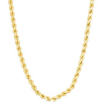 Jordan Blue Men's 14k Gold Over Sterling Silver Rope Chain Necklace