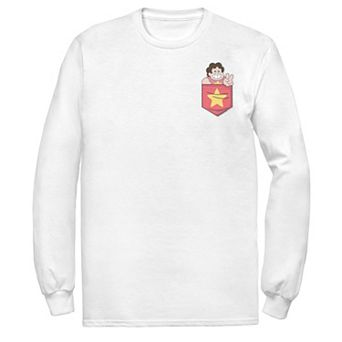 Men's Cartoon Network Steven Universe In Pocket Left Chest Long Sleeve Tee