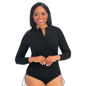 Women's Dolfin Aquashape Half Zip Rash Guard Swim Top