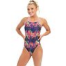 Plus Size Dolfin Uglies Print V-2 Racerback One-Piece Swimsuit