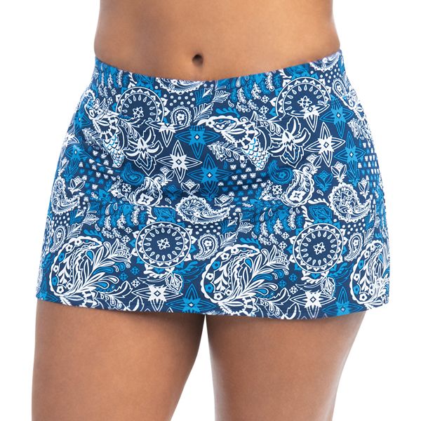 Women's Dolfin Aquashape Paisley Print A-Line Skirt Swim Bottoms with ...