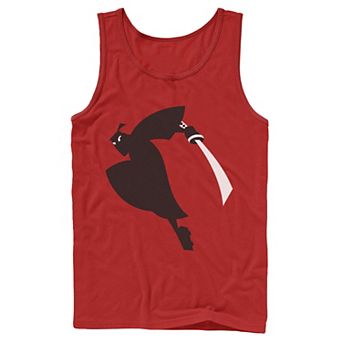 Men's Cartoon Network Samurai Jack Leaping Sword Silhouette Tank Top